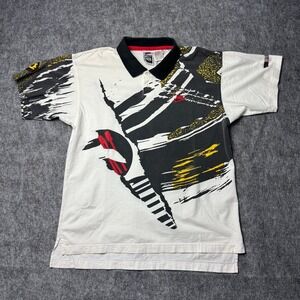 Vintage 90s Nike Challenge Court Andre Agassi Abstract Splash Polo Shirt